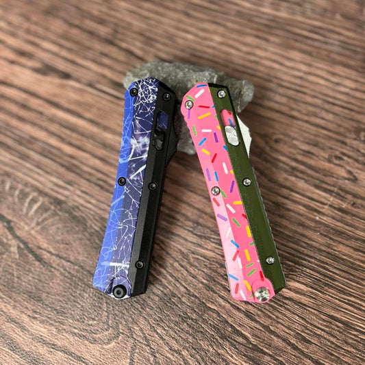 Mix Color Camping Pocket Knife Aluminum Handle Knife